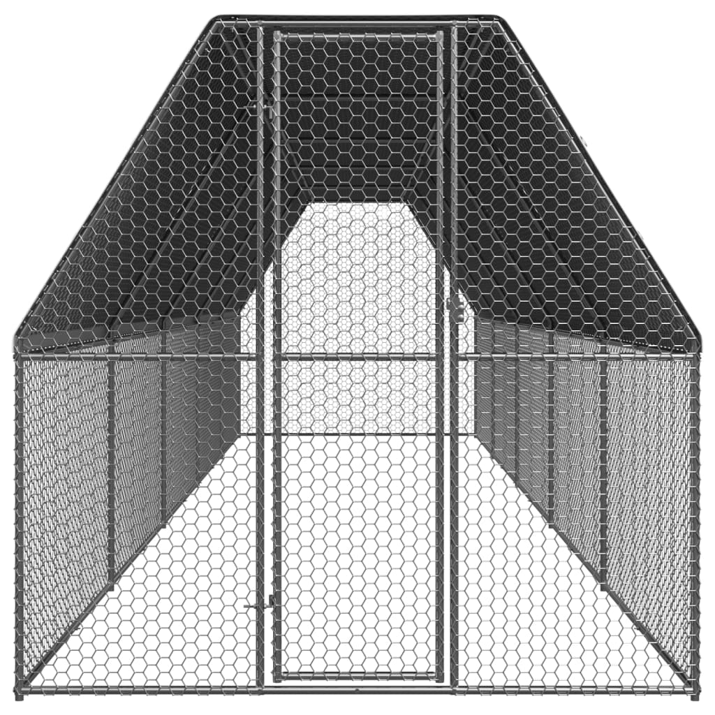 Outdoor-Hühnerkäfig 2x10x2 m Verzinkter Stahl