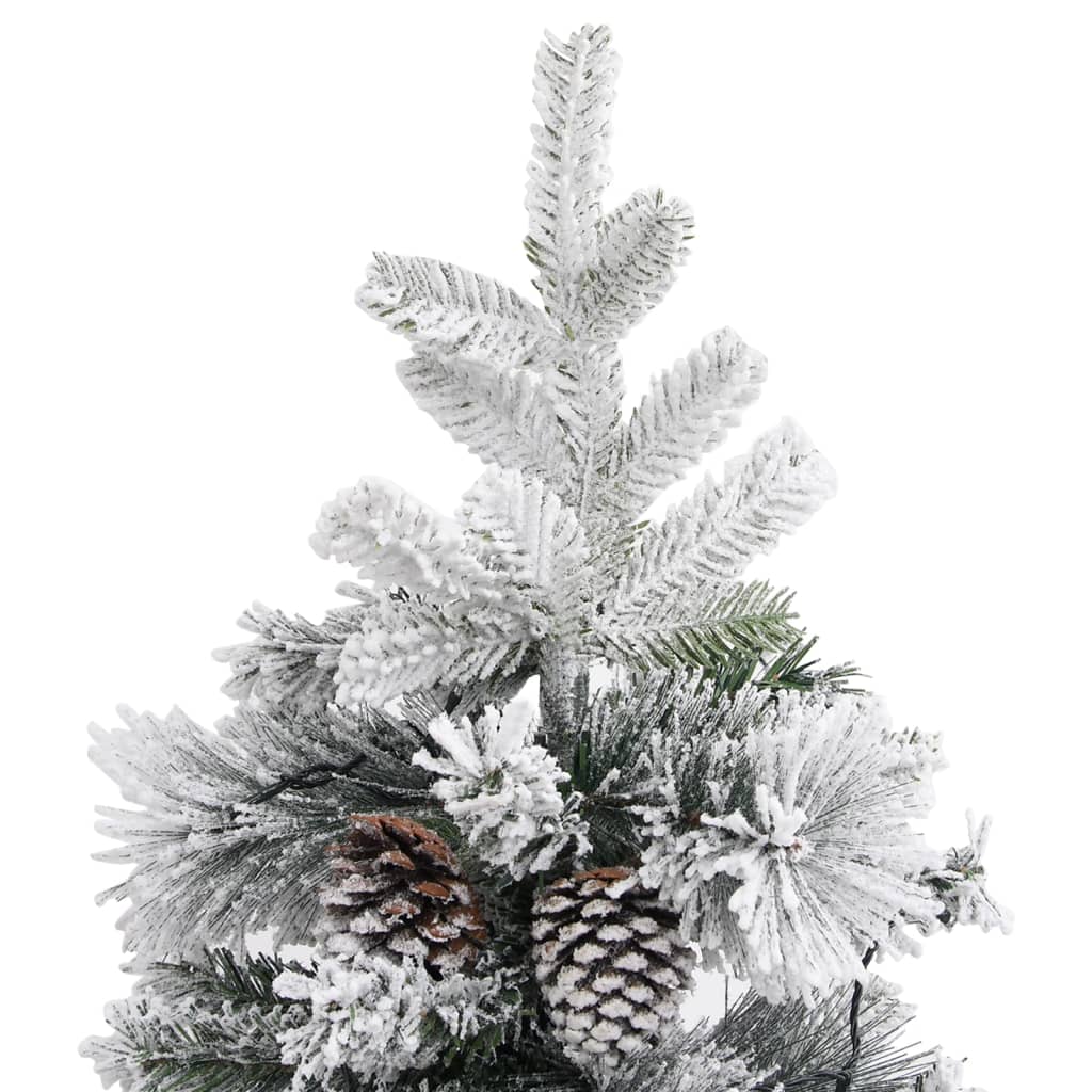 Weihnachtsbaum mit Beleuchtung Schnee und Zapfen 195 cm PVC&PE
