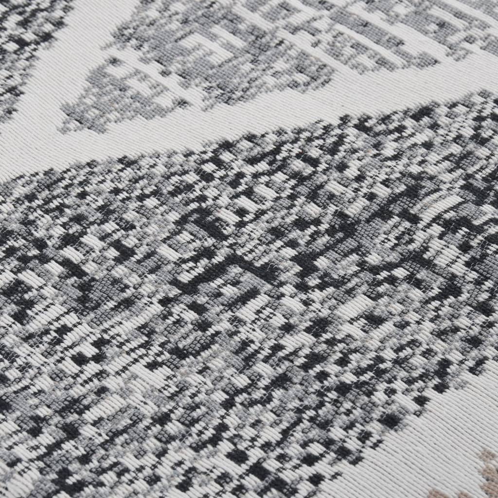 Teppich Schwarz und Grau 120x180 cm Baumwolle