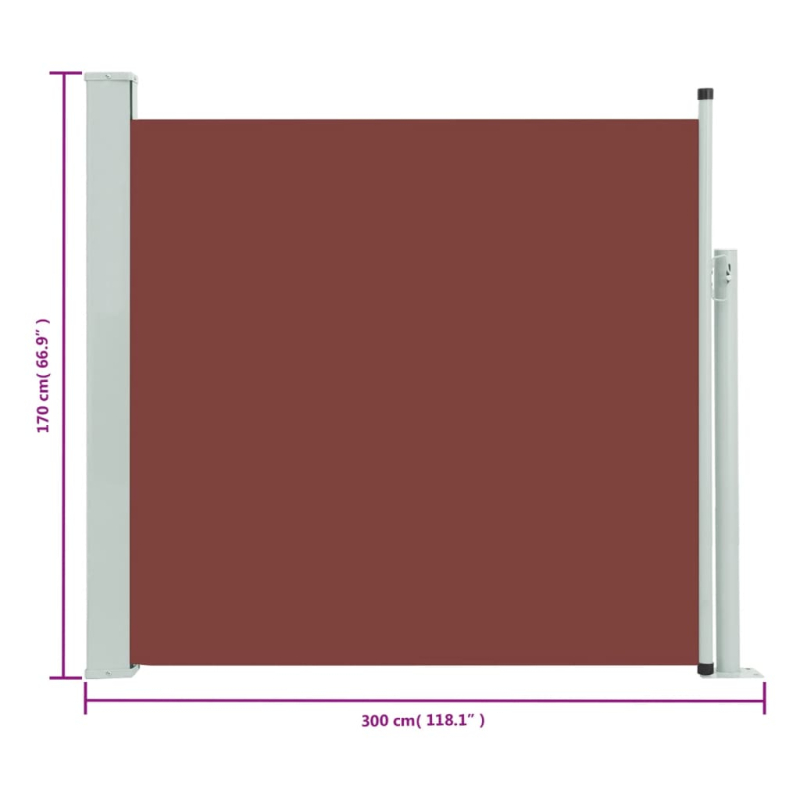 Seitenmarkise Ausziehbar 170x300 cm Braun