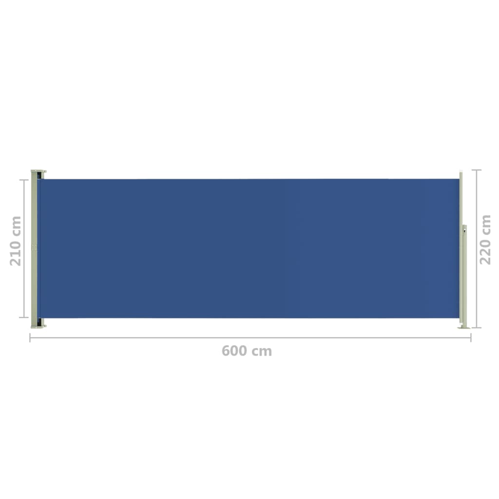Seitenmarkise Ausziehbar 220x600 cm Blau