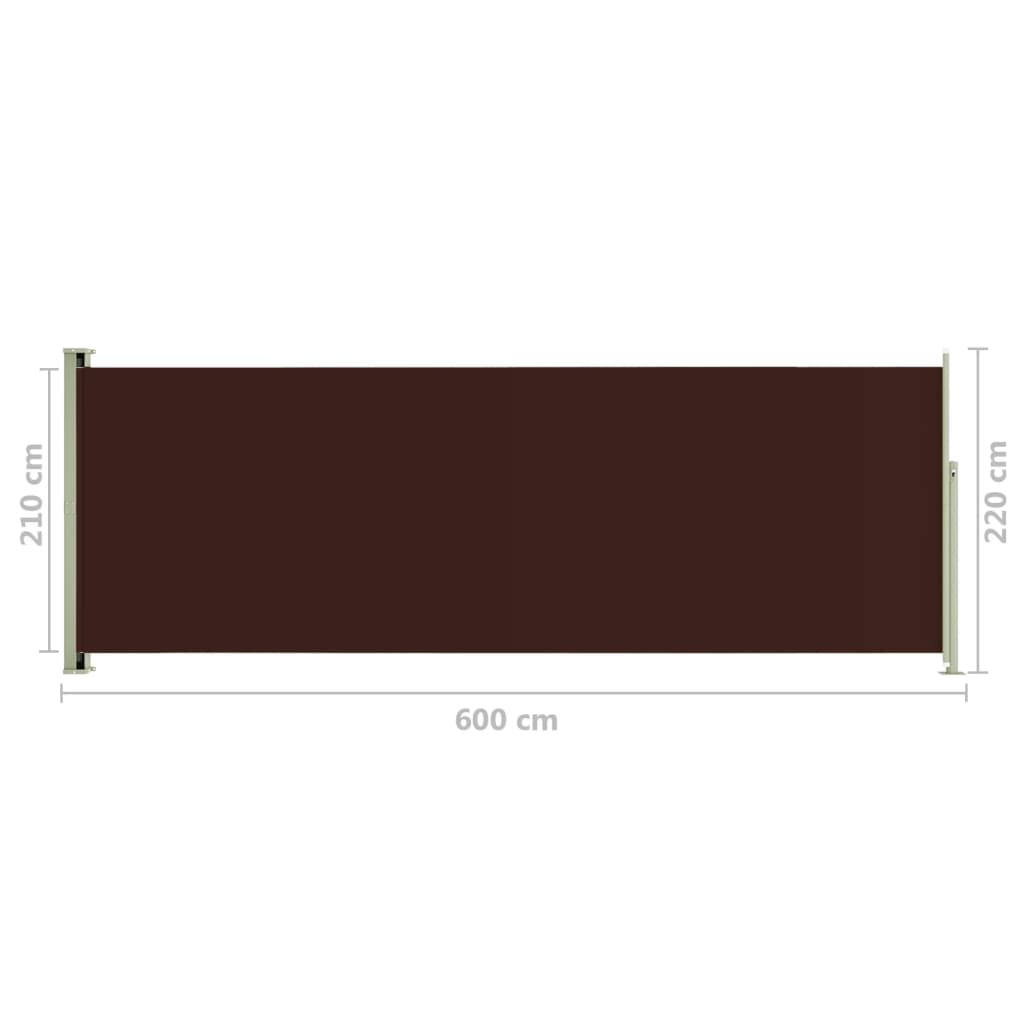 Seitenmarkise Ausziehbar 220x600 cm Braun