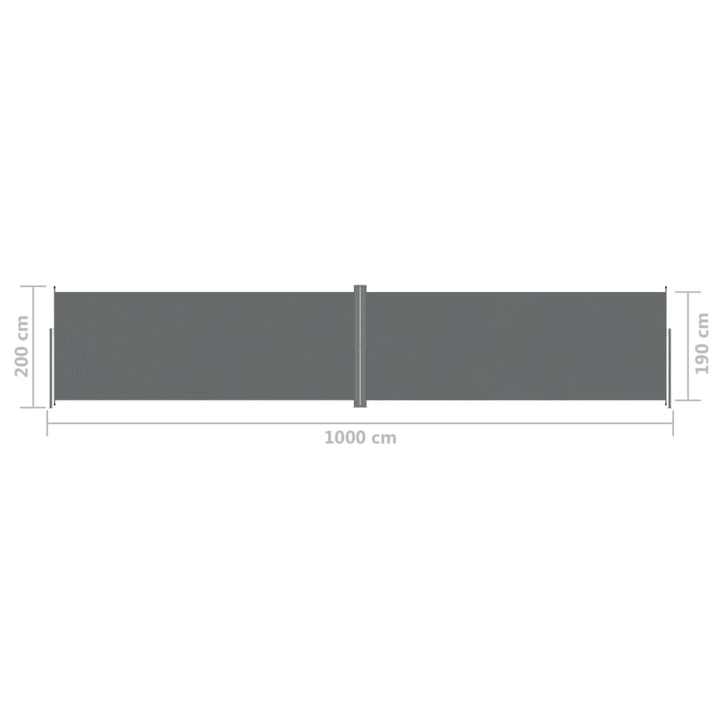 Seitenmarkise Ausziehbar Anthrazit 200x1000 cm