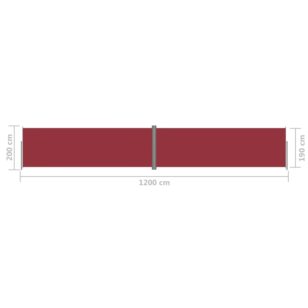 Seitenmarkise Ausziehbar Rot 200x1200 cm