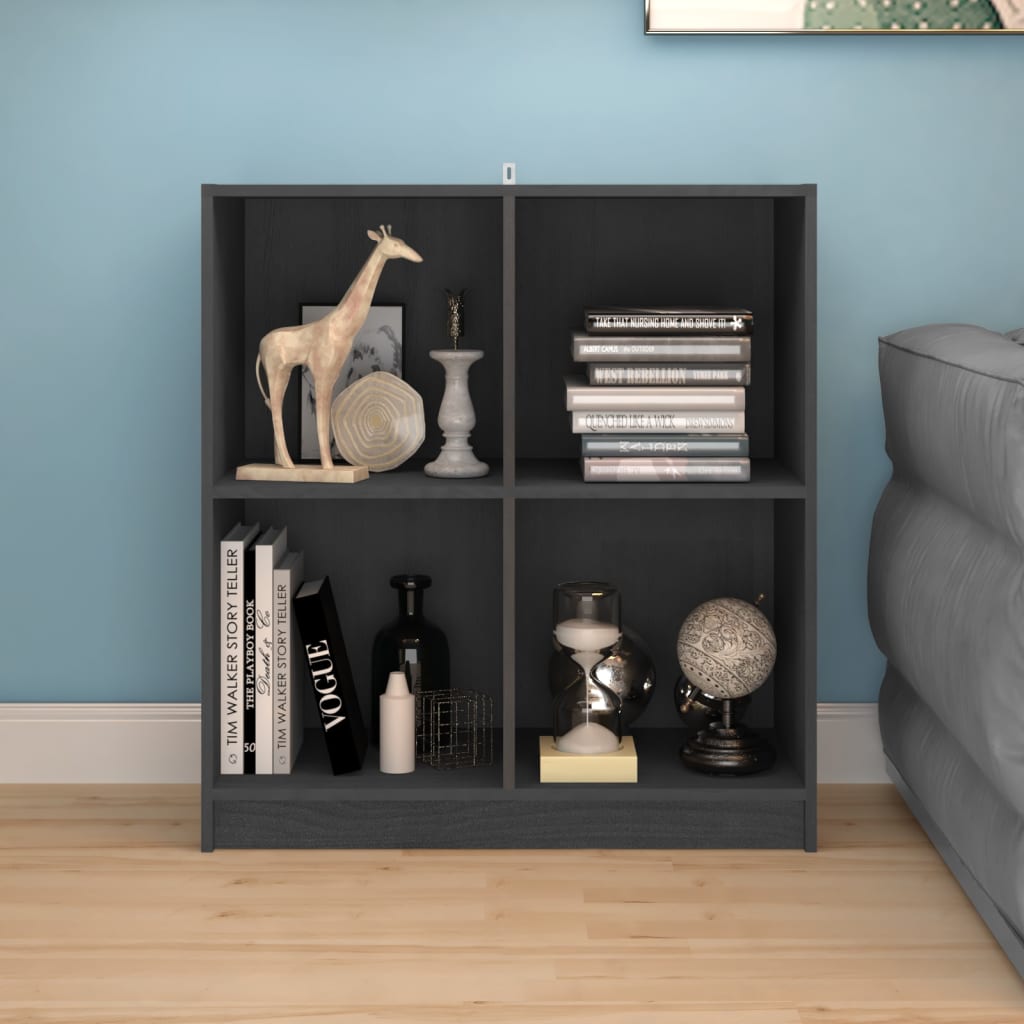 Sideboard Grau 70x33x76 cm Massivholz Kiefer