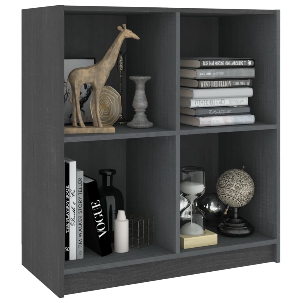 Sideboard Grau 70x33x76 cm Massivholz Kiefer
