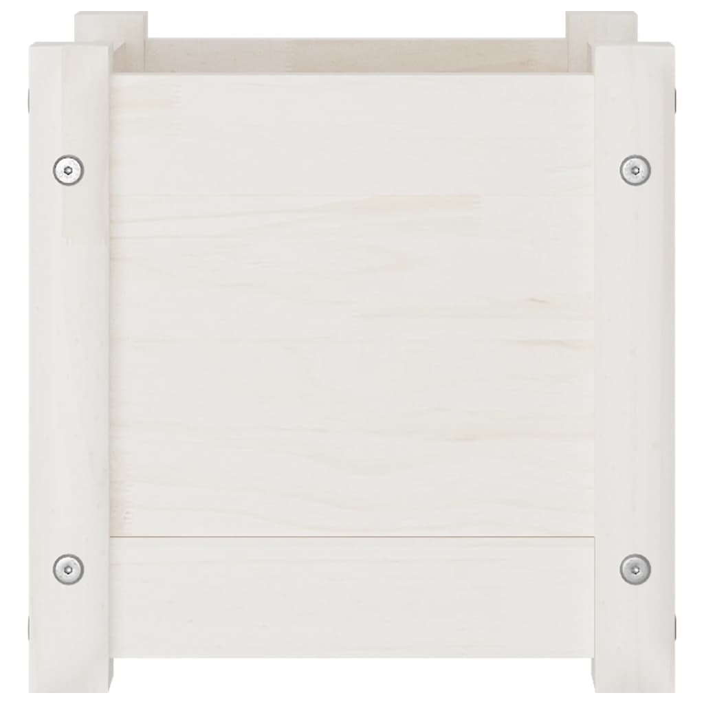 Pflanzkübel 2 Stk. Weiß 31x31x31 cm Massivholz Kiefer