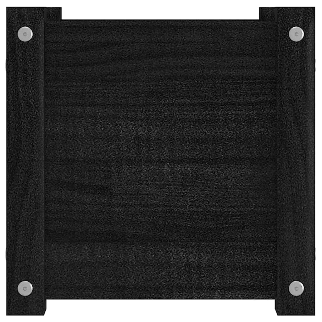 Pflanzkübel 2 Stk. Schwarz 31x31x31 cm Massivholz Kiefer