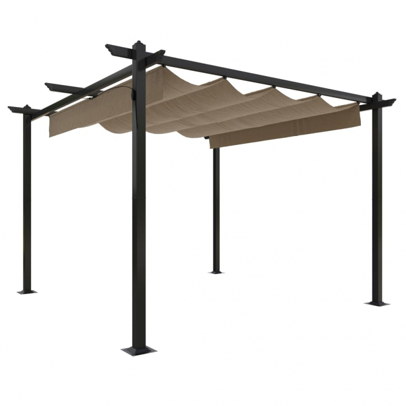 Pavillon mit Ausziehbarem Dach 3x3 m Taupe