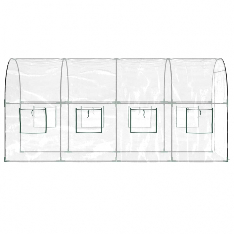 Gewächshaus Transparent 161x398x188 cm PVC & Stahl