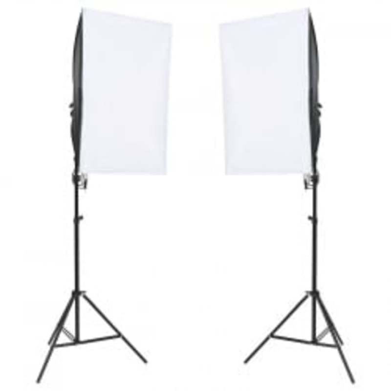 Fotostudio-Set mit Beleuchtung, Hintergrund und Reflektor