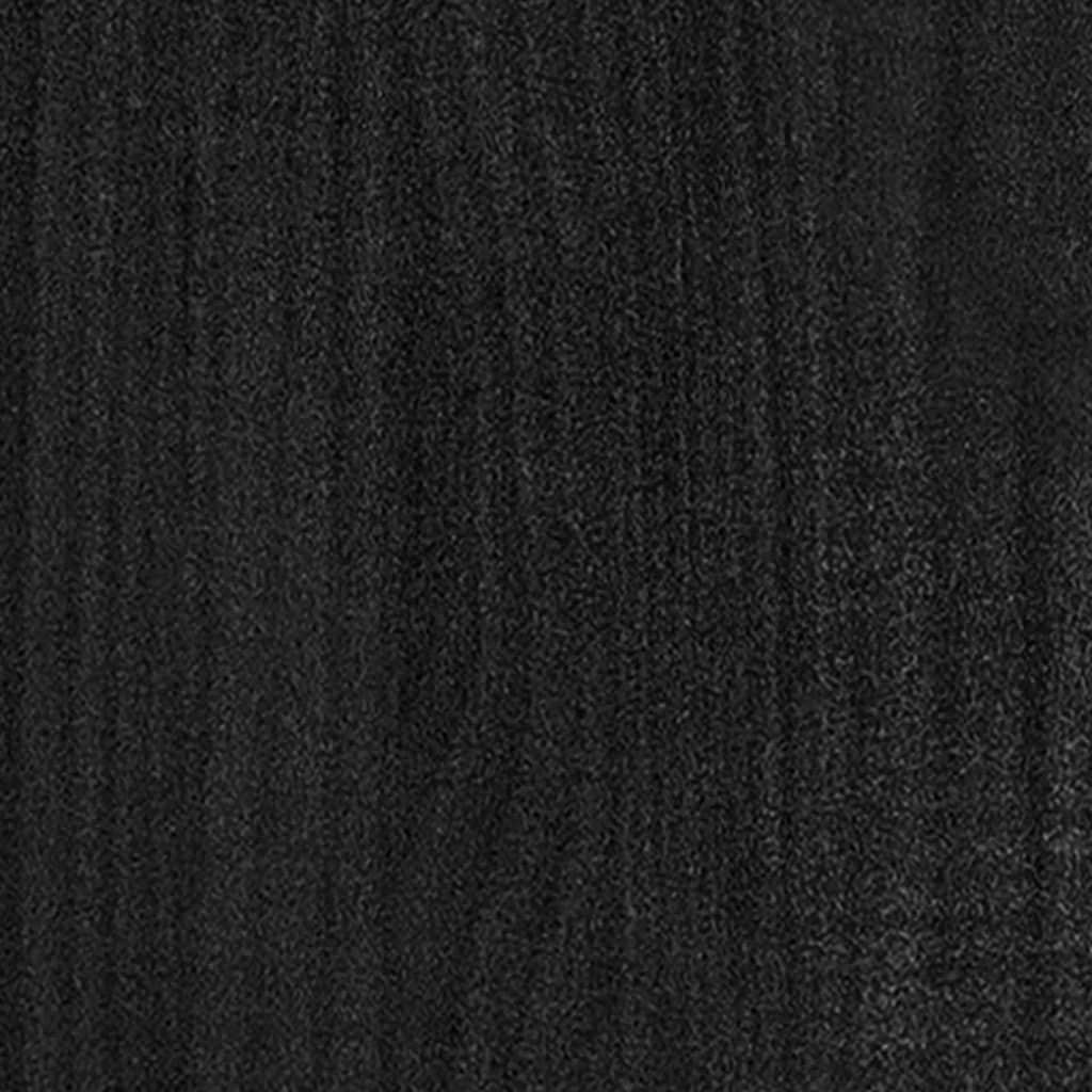 Pflanzkübel Schwarz 31x31x70 cm Massivholz Kiefer