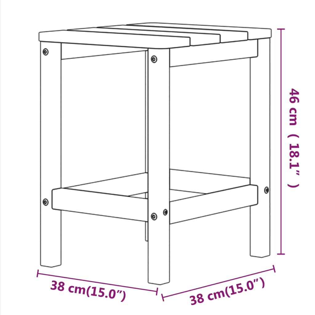 Adirondack-Gartentisch Meeresblau 38x38x46 cm HDPE