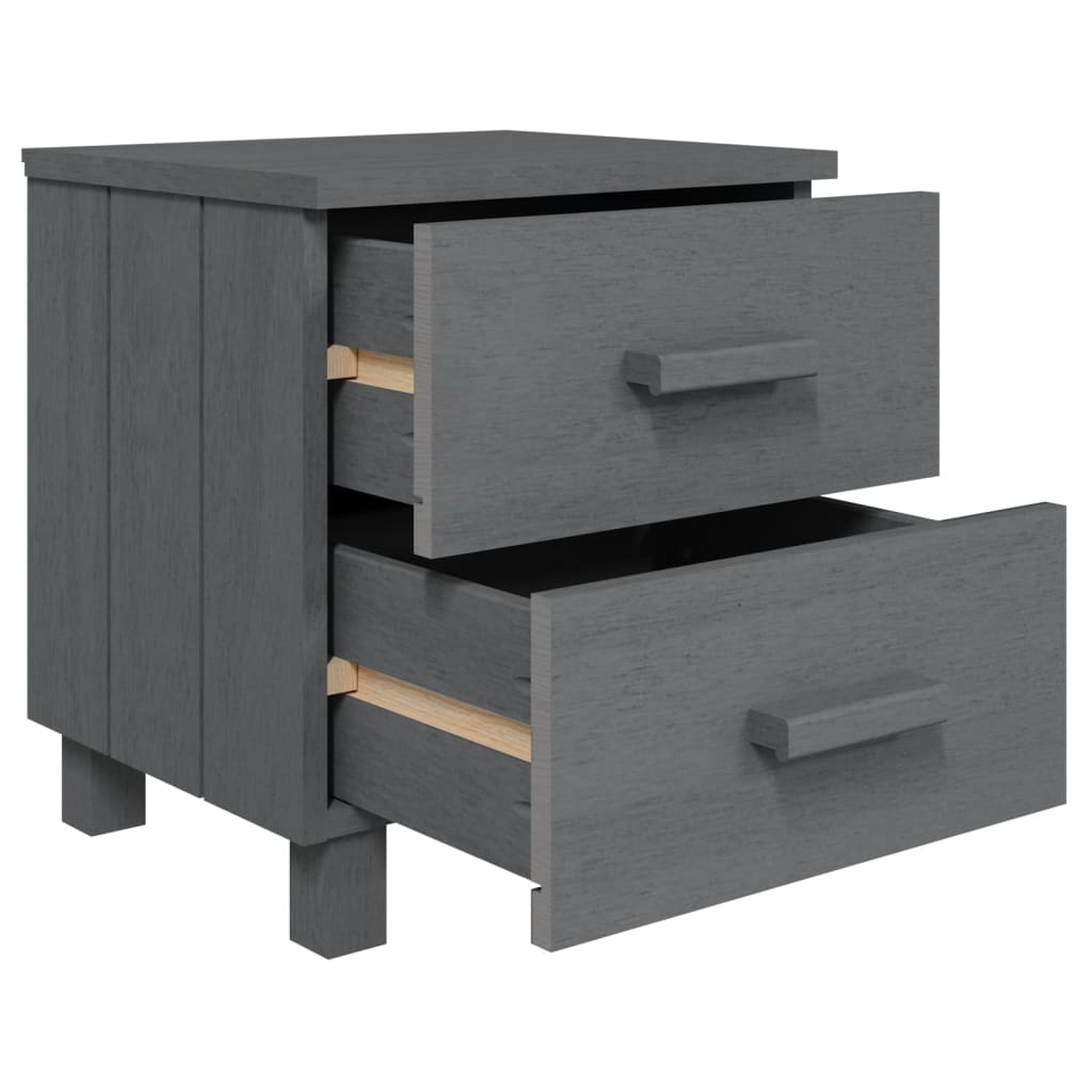 Nachttisch HAMAR Dunkelgrau 40x35x44,5 cm Massivholz Kiefer