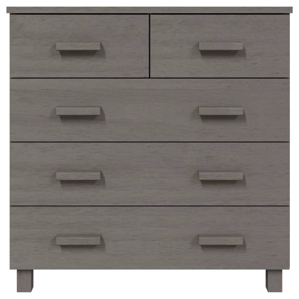 Sideboard HAMAR Hellgrau 79x40x80 cm Massivholz Kiefer