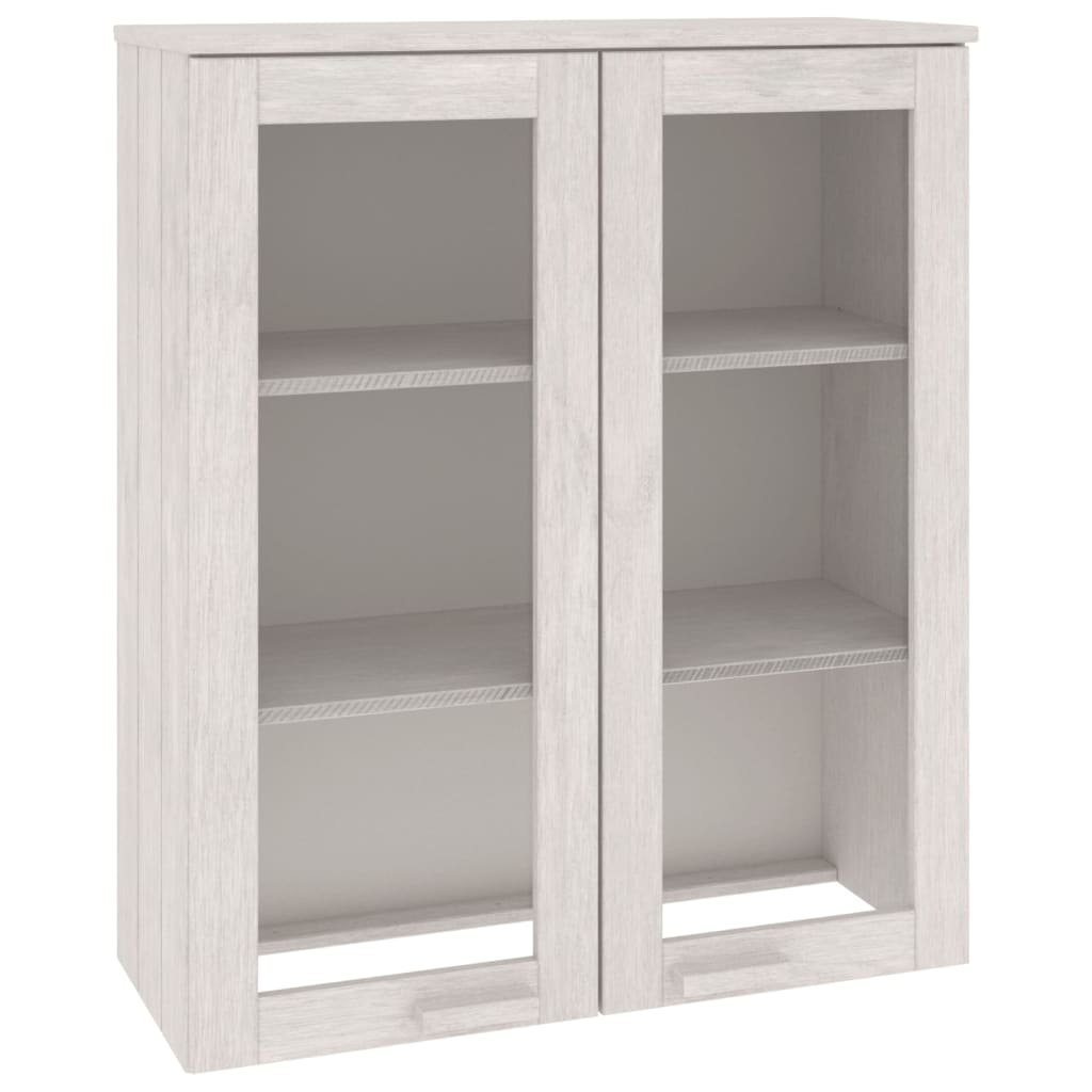 Aufsatz für Highboard Weiß 85x35x100 cm Massivholz Kiefer