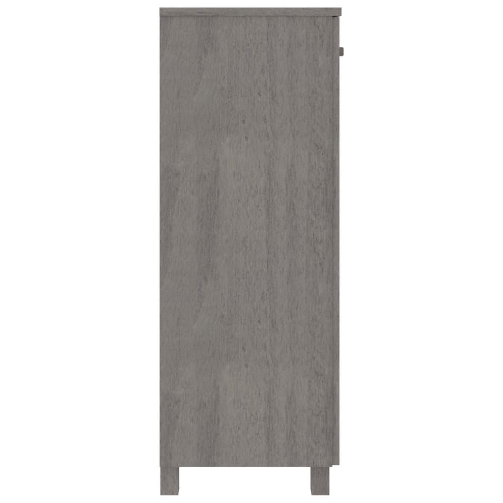 Schuhschrank HAMAR Hellgrau 85x40x108 cm Massivholz Kiefer