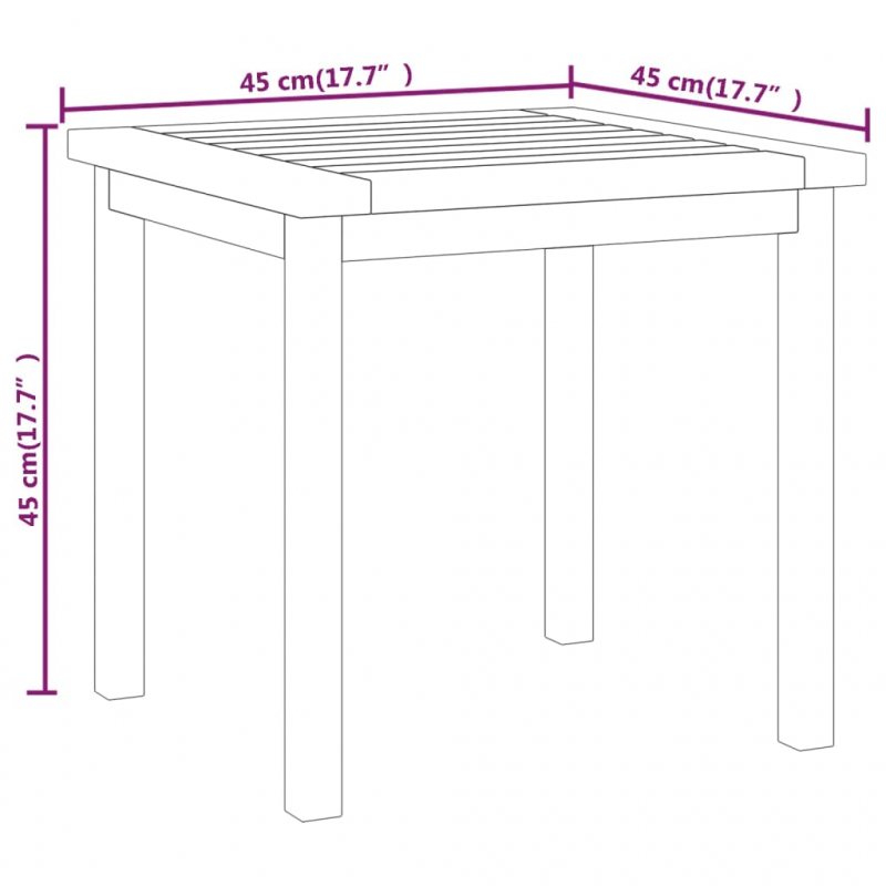 Beistelltisch 45x45x45 cm Massivholz Teak