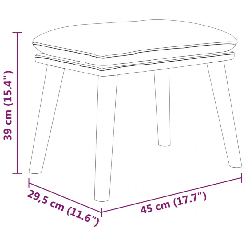 Fußhocker Dunkelgrau 45x29,5x35 cm Stoff