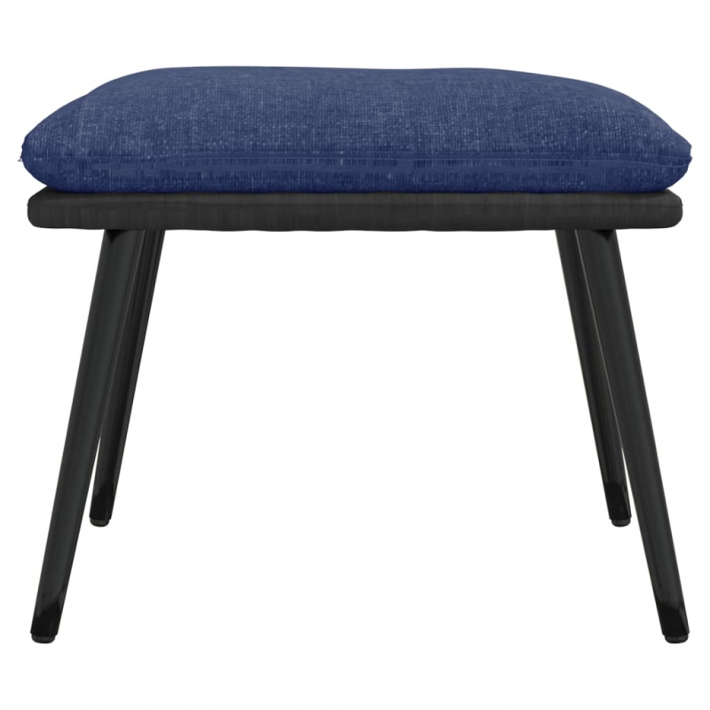 Fußhocker Blau 45x29,5x39 cm Stoff und Kunstleder