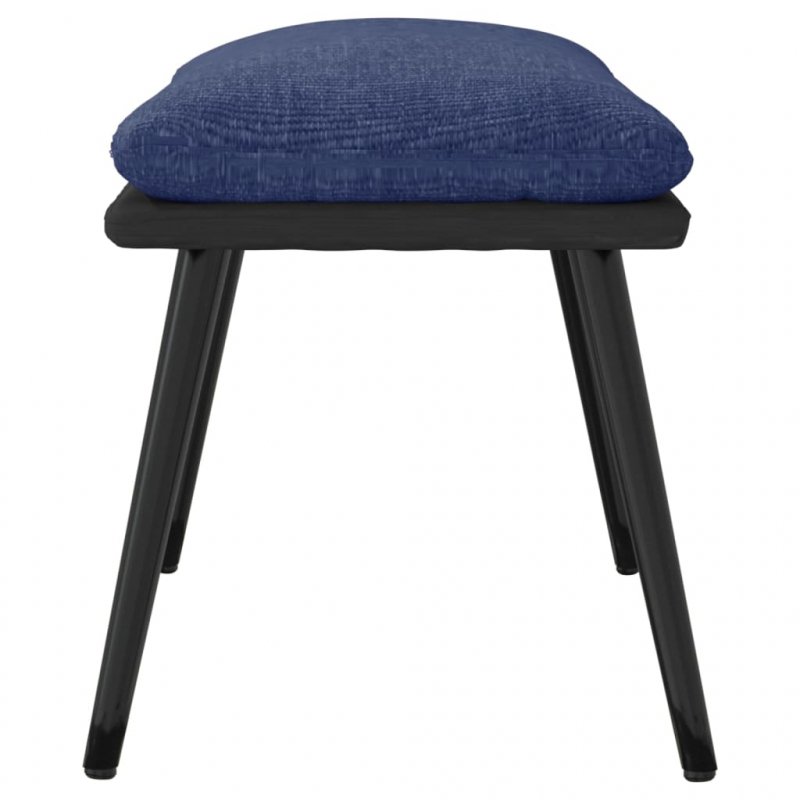 Fußhocker Blau 45x29,5x39 cm Stoff und Kunstleder