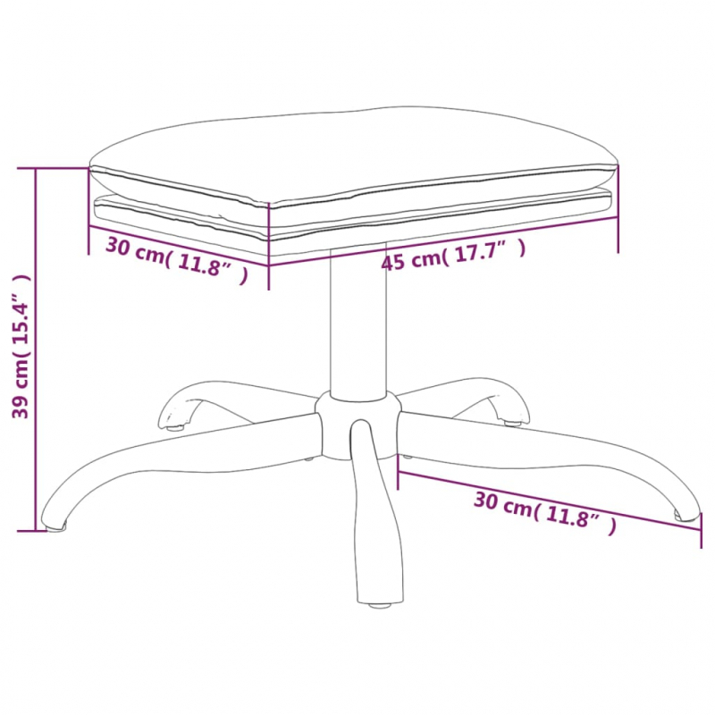 Fußhocker Dunkelgrau 60x60x36 cm Samt