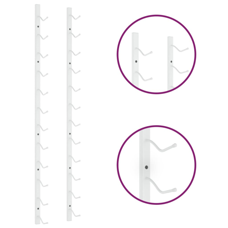 Wand-Weinregal für 12 Flaschen Weiß Eisen