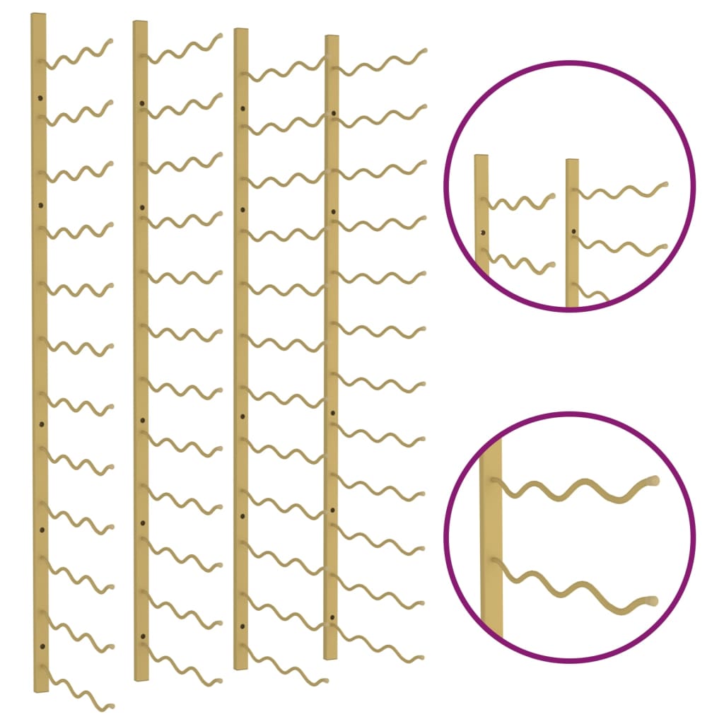 Wand-Weinregal für 36 Flaschen 2 Stk. Golden Eisen