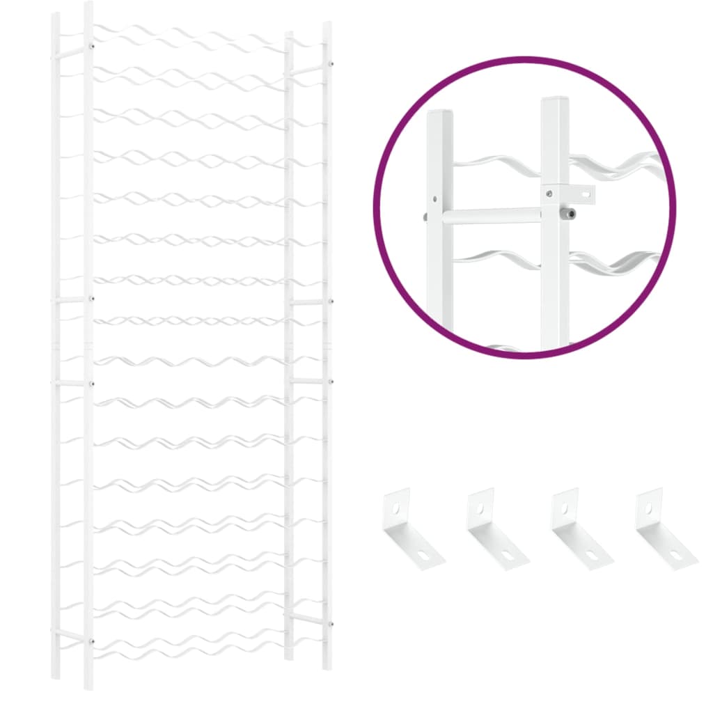 Weinregal für 96 Flaschen Weiß Metall