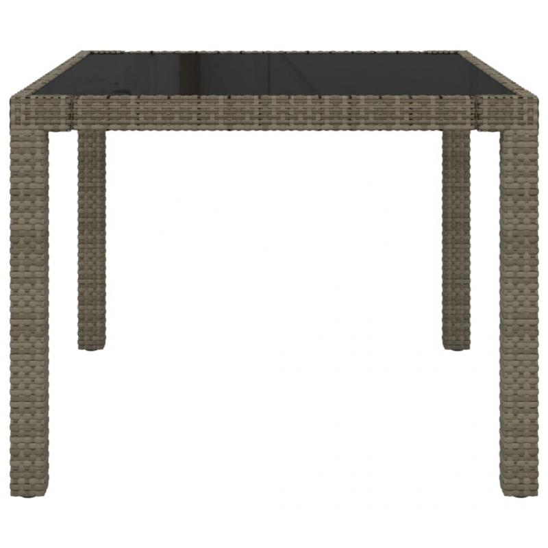 3-tlg. Garten-Essgruppe mit Auflagen Poly Rattan Grau