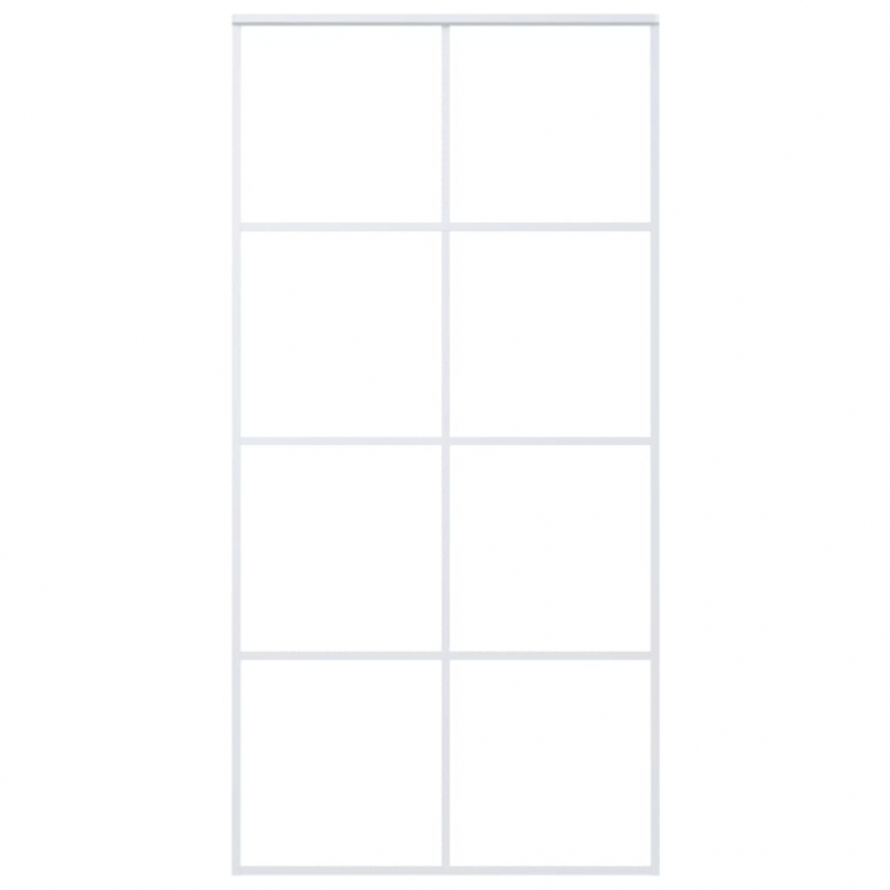 Schiebetür ESG Glas und Aluminium mattiert 102,5x205 cm Weiß