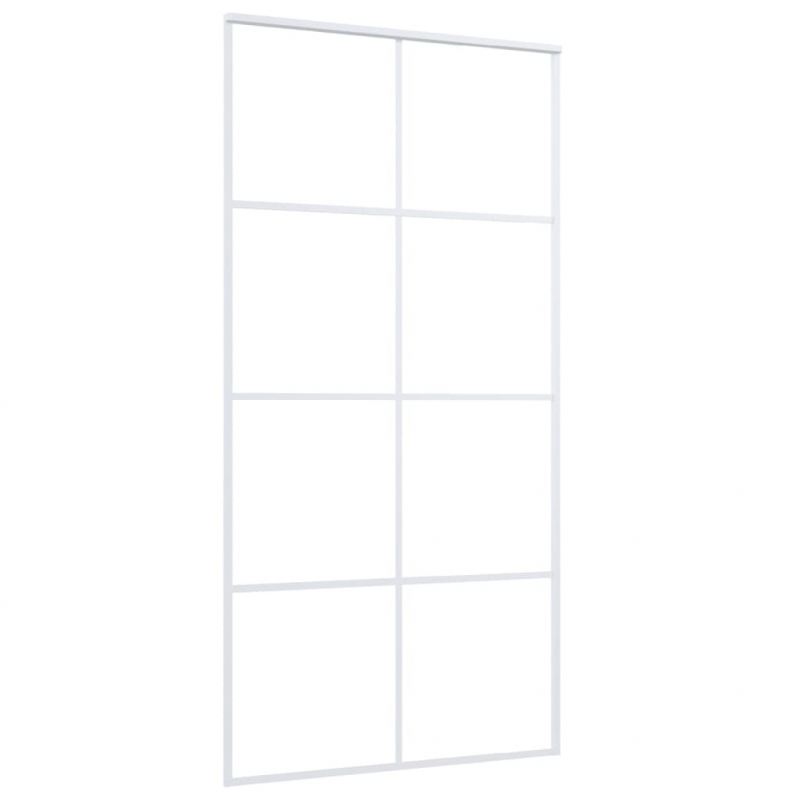Schiebetür ESG Glas und Aluminium mattiert 102,5x205 cm Weiß