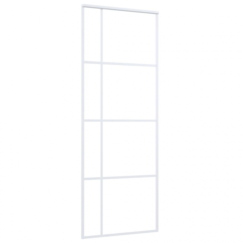 Schiebetür ESG-Mattglas und Aluminium 76x205 cm Weiß