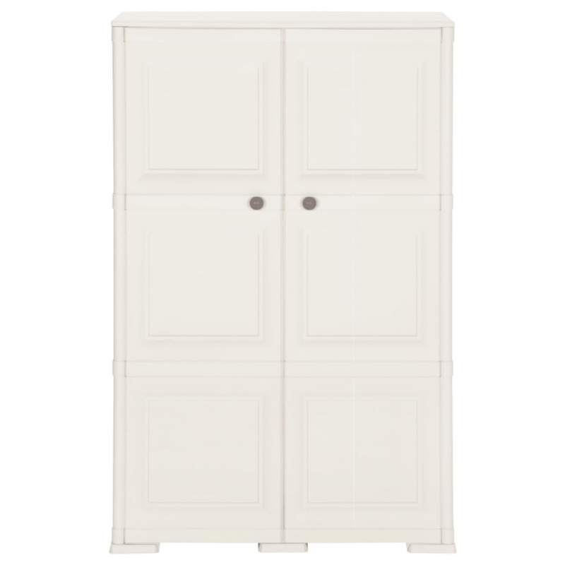 Kunststoffschrank 79x43x125 cm Holzdesign Angora-Weiß