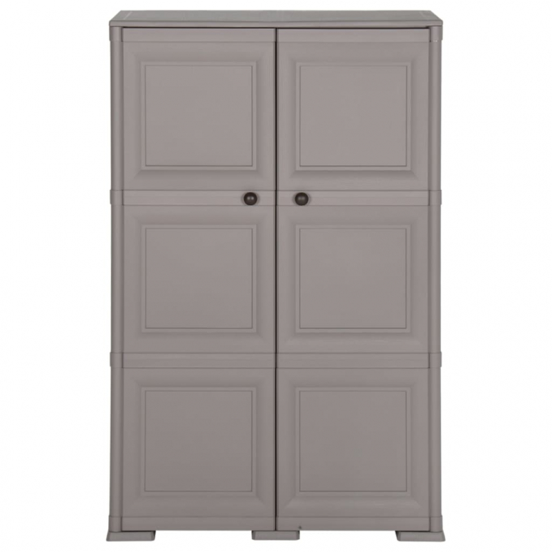 Kunststoffschrank 79x43x125 cm Holzdesign Grau