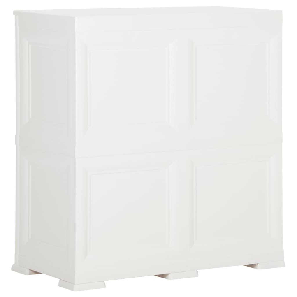 Kunststoffschrank 79x43x85,5 cm Holzdesign Angora-Weiß