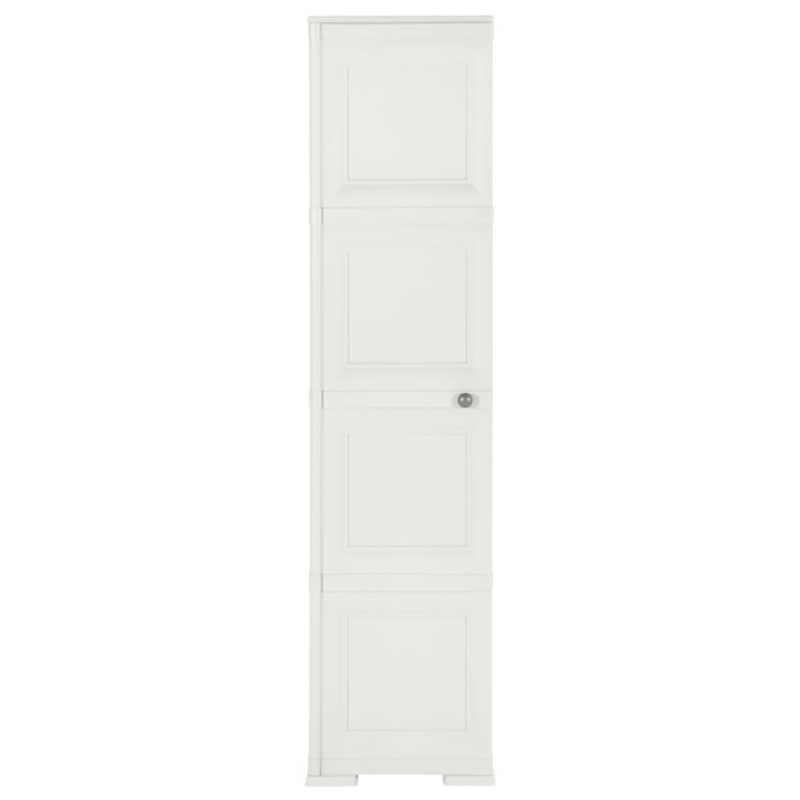 Kunststoffschrank 40x43x164 cm Holzdesign Angora-Weiß
