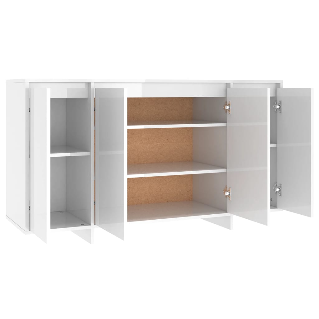 Sideboard Hochglanz-Weiß 135x41x75 cm Holzwerkstoff