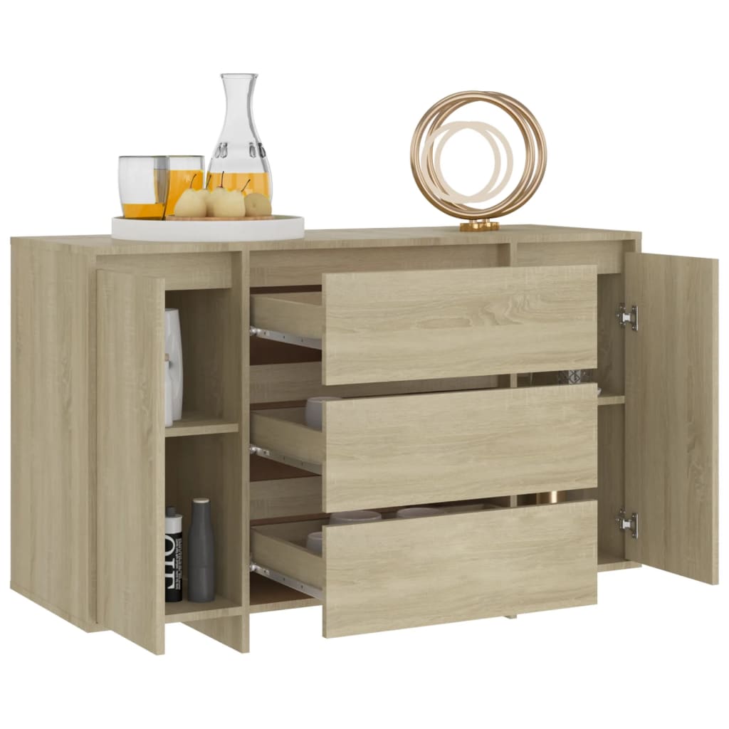 Sideboard 3 Schubladen Sonoma-Eiche 120x41x75 cm Holzwerkstoff