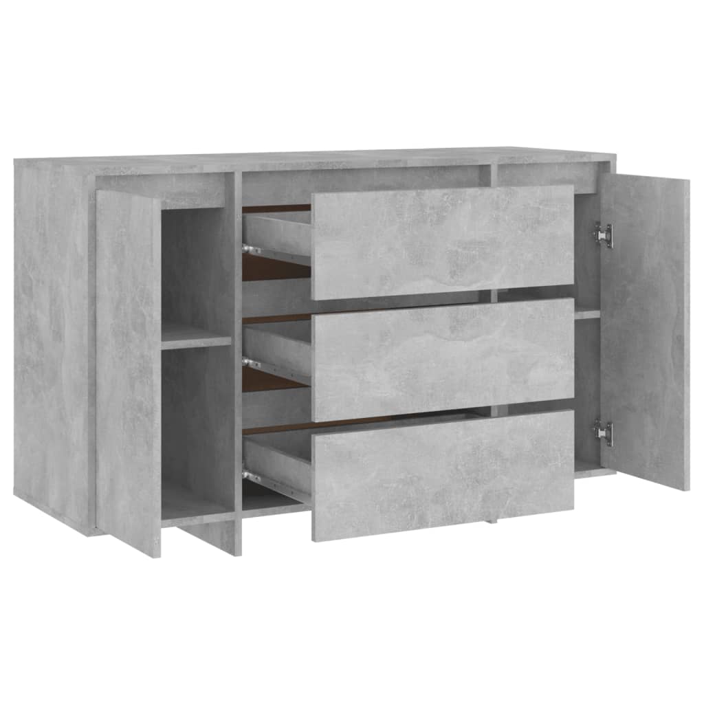 Sideboard mit 3 Schubladen Betongrau 120x41x75 cm Holzwerkstoff