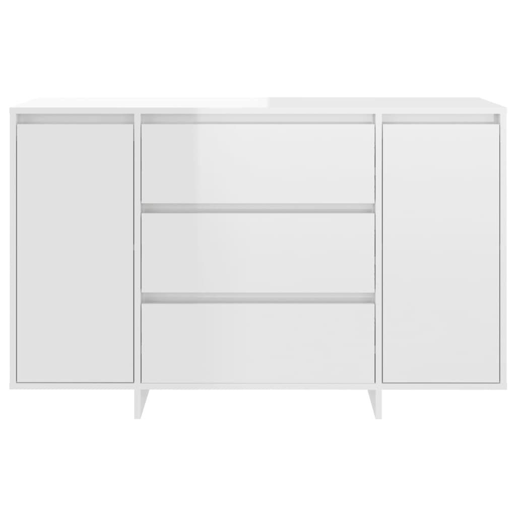 Sideboard 3 Schubladen Hochglanz-Weiß 120x41x75cm Holzwerkstoff