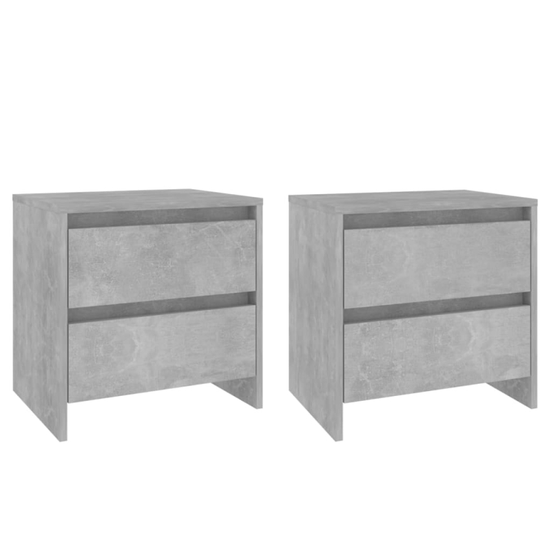 Nachttische 2 Stk. Betongrau 45x34,5x44,5 cm Holzwerkstoff