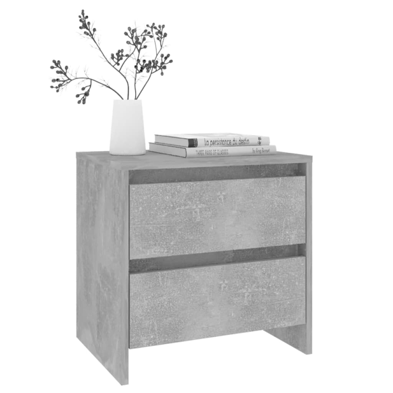 Nachttische 2 Stk. Betongrau 45x34,5x44,5 cm Holzwerkstoff