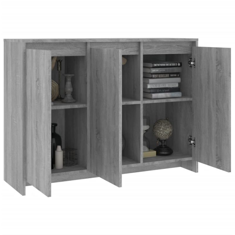 Sideboard Grau Sonoma 102x33x75 cm Holzwerkstoff