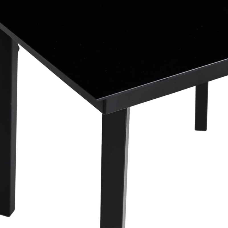 Garten-Esstisch Schwarz 80x80x74 cm Stahl und Glas