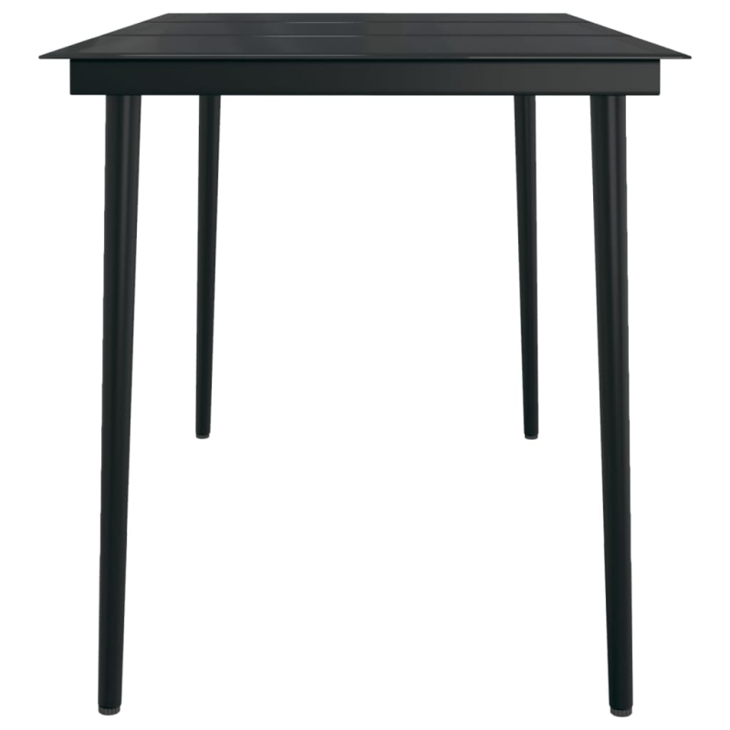 Garten-Esstisch Schwarz 140x70x74 cm Stahl und Glas