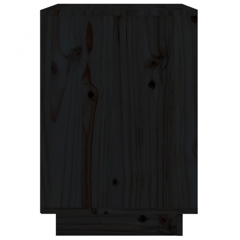 Nachttische 2 Stk. Schwarz 40x35x50 cm Massivholz Kiefer
