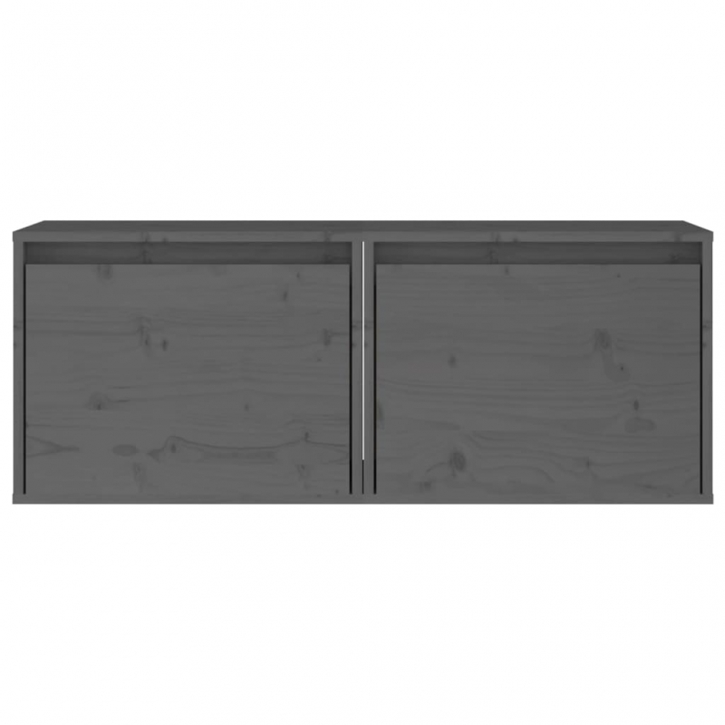 Wandschränke 2 Stk. Grau 45x30x35 cm Massivholz Kiefer