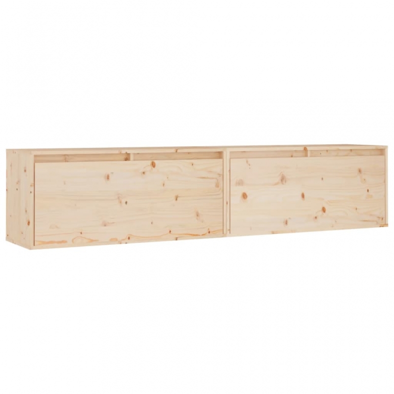 Wandschränke 2 Stk. 80x30x35 cm Massivholz Kiefer
