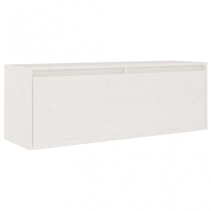 Wandschrank Weiß 100x30x35 cm Massivholz Kiefer